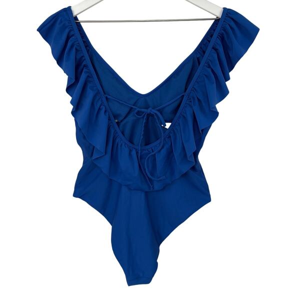 Altar'd State Blue Ruffle 1 Piece Swim Suit NWT - Women's Size L - Picture 2 of 6
